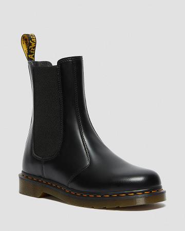 Black Men's Dr Martens 2976 Hi Smooth Leather Ankle Boots | CA 421ILH